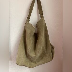 ASOS Olive Green Suede Tote Bag | Adjustable Strap